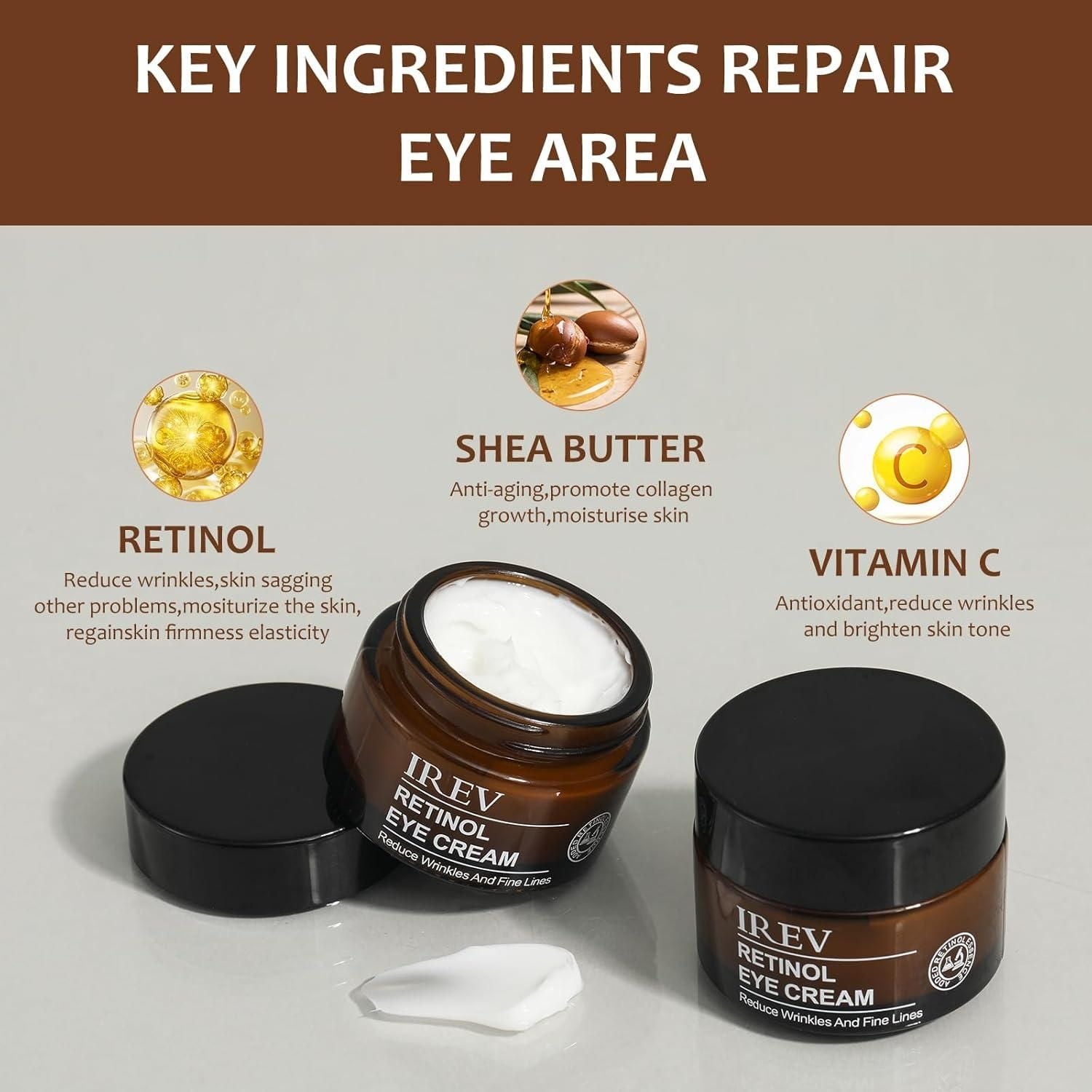 IREV- Retinol Eye Cream 100 ML EACH (PACK OF 2 )